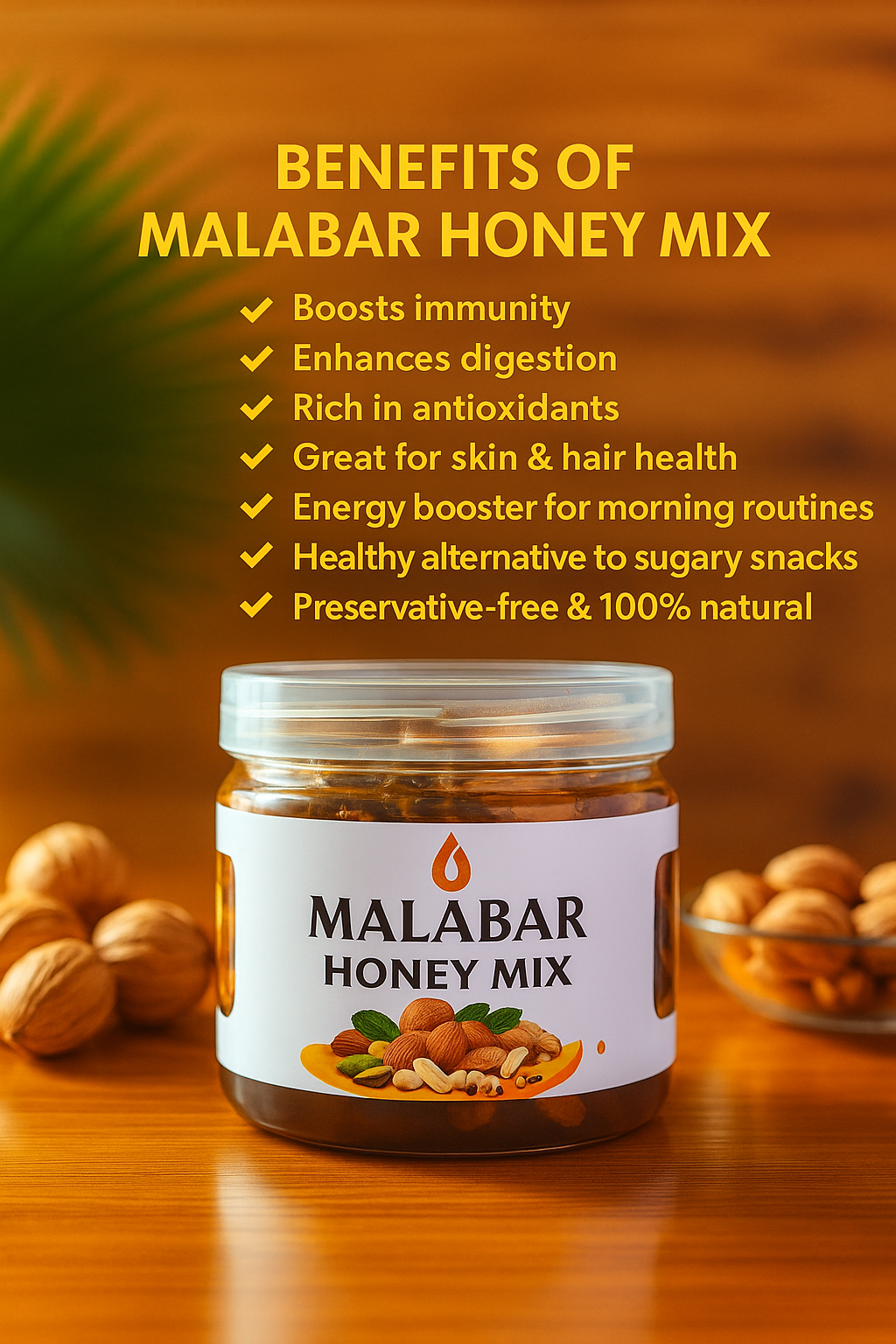 Malabar Honey Mix – Premium Nuts in Pure Honey (400g)